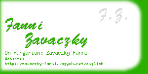 fanni zavaczky business card